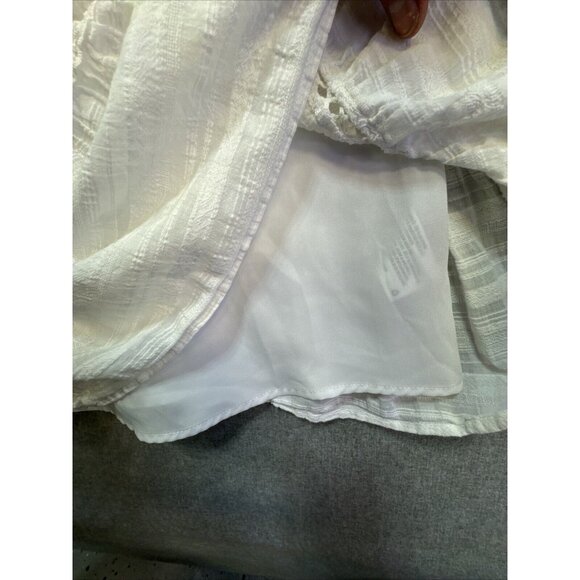 Knox Rose Womens Sundress Size M White Tiered Boho Cotton Coastal Short Shift - Picture 12 of 16